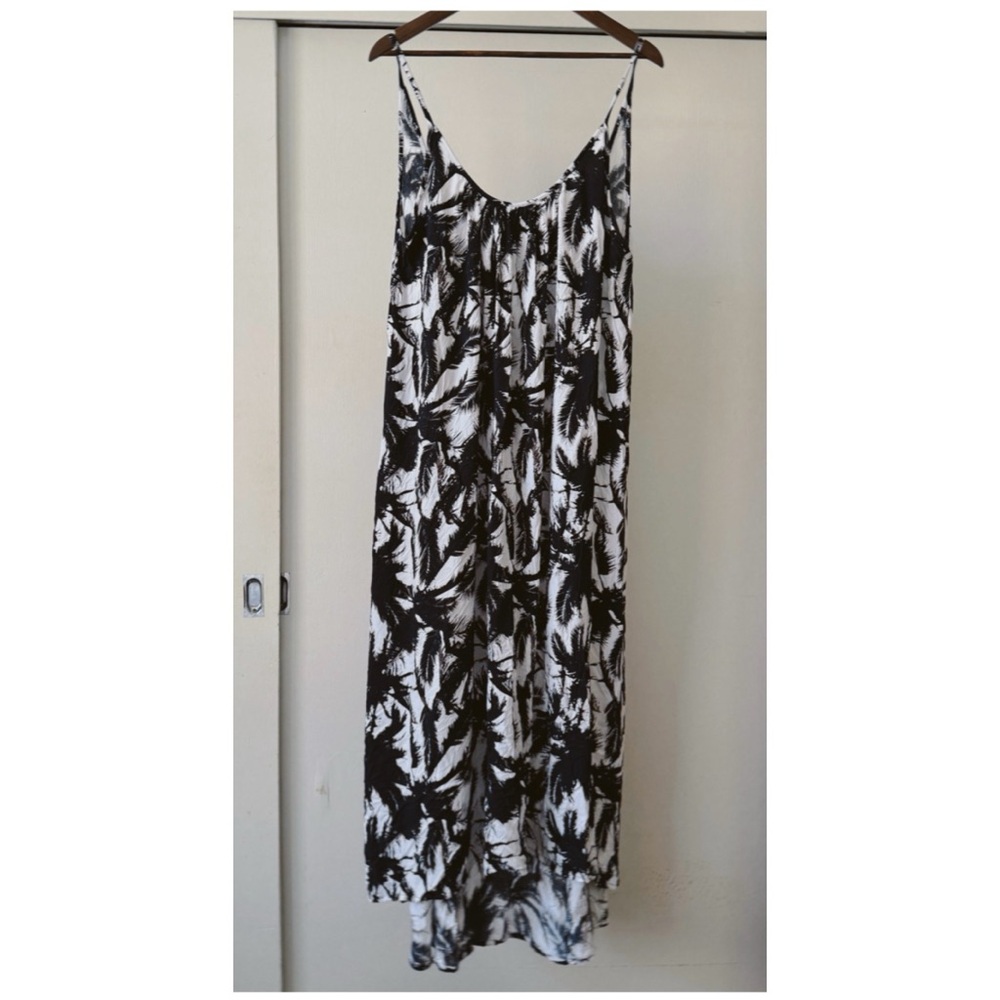 Vintage Mikoh Monochrome Leaf Print Dress